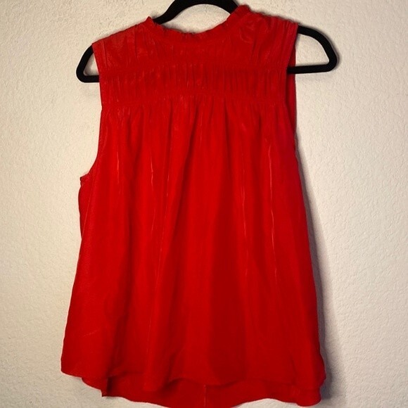 NEW Joie red smock keyhole tank blouse sexy fairy dainty whimsical L - Picture 1 of 9